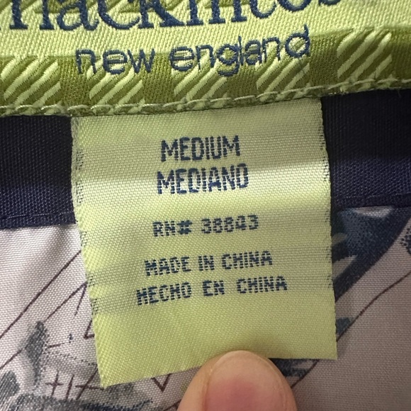 Vintage Mackintosh Nautical Boat Themed Navy Blue and Green Rain Coat - Picture 8 of 12